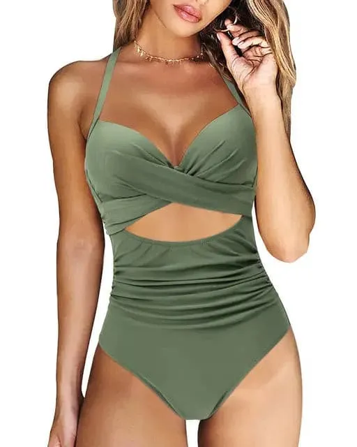 One Piece Swimsuit High Cut Legs