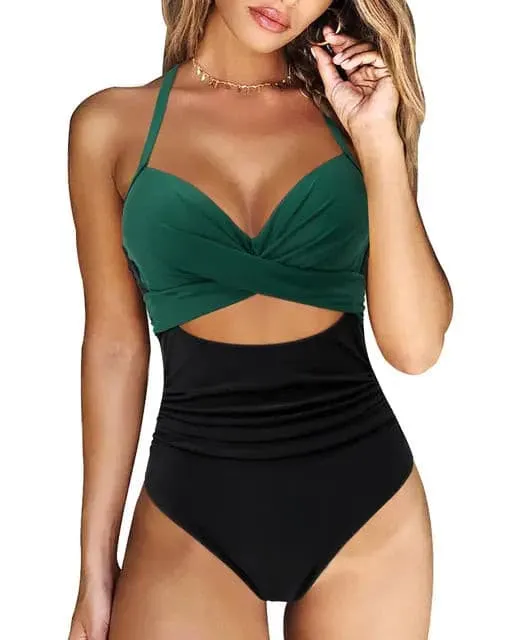 One Piece Swimsuit High Cut Legs