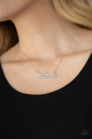 Paparazzi Necklace ~ Head Over Heels In Love - White