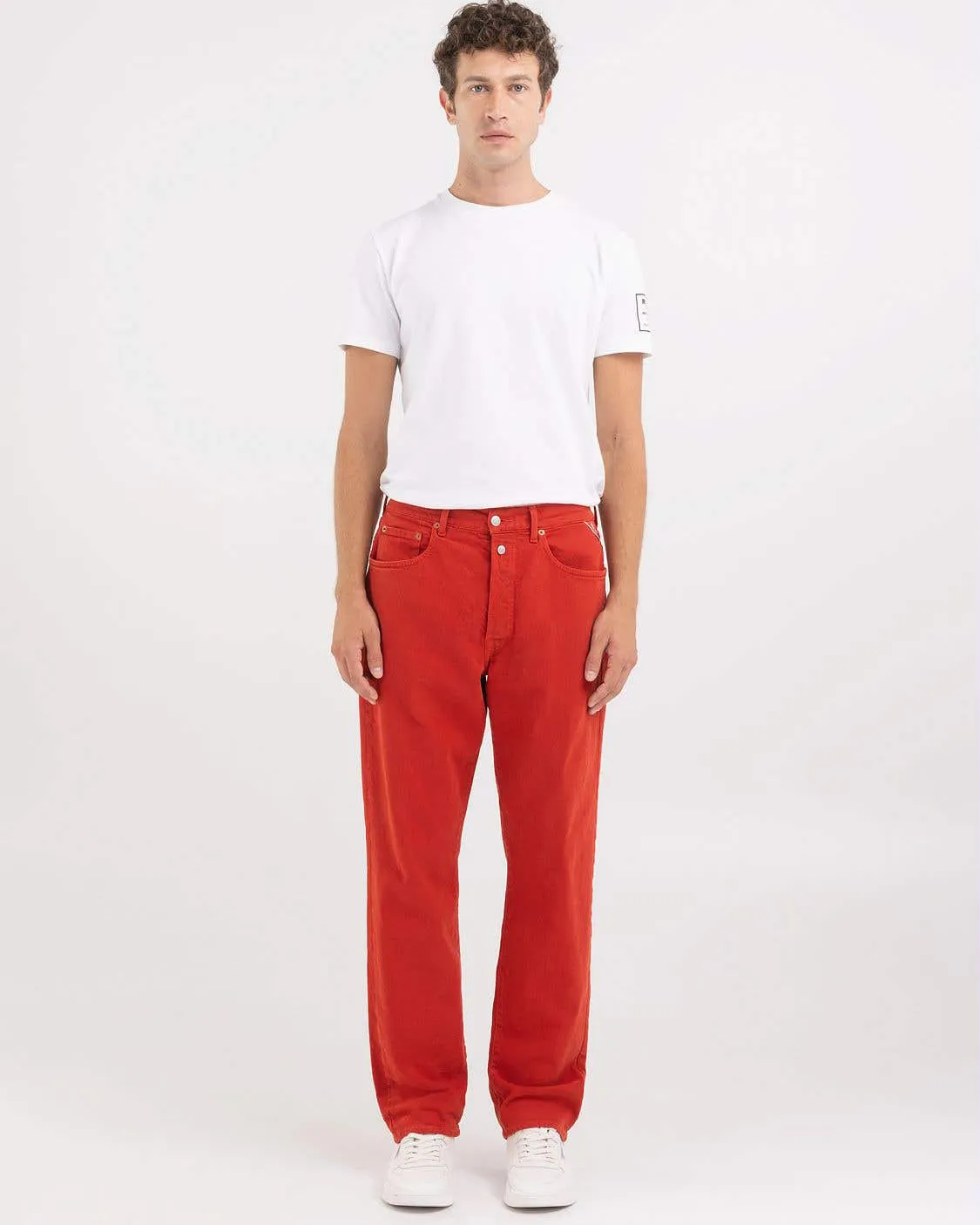 Replay M9Z1 Straight Fit Mens Jeans - Bright Red