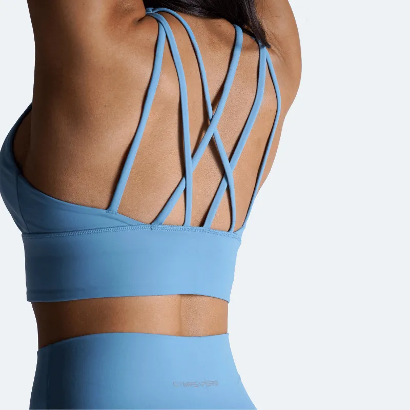 Revive High Neck Bra - Sky Blue