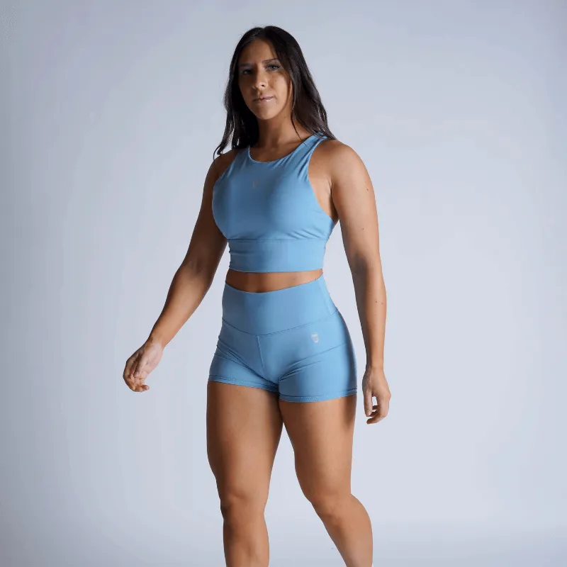 Revive High Neck Bra - Sky Blue