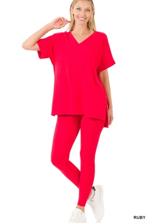 Ruby Brushed Dty Microfiber Loungewear Set