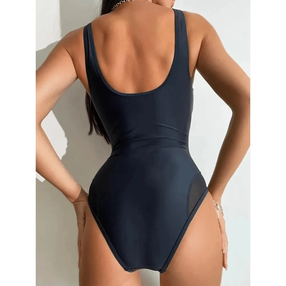 Sexy Deep V-Neck Snake Print One Piece Swimsuit - SF2153