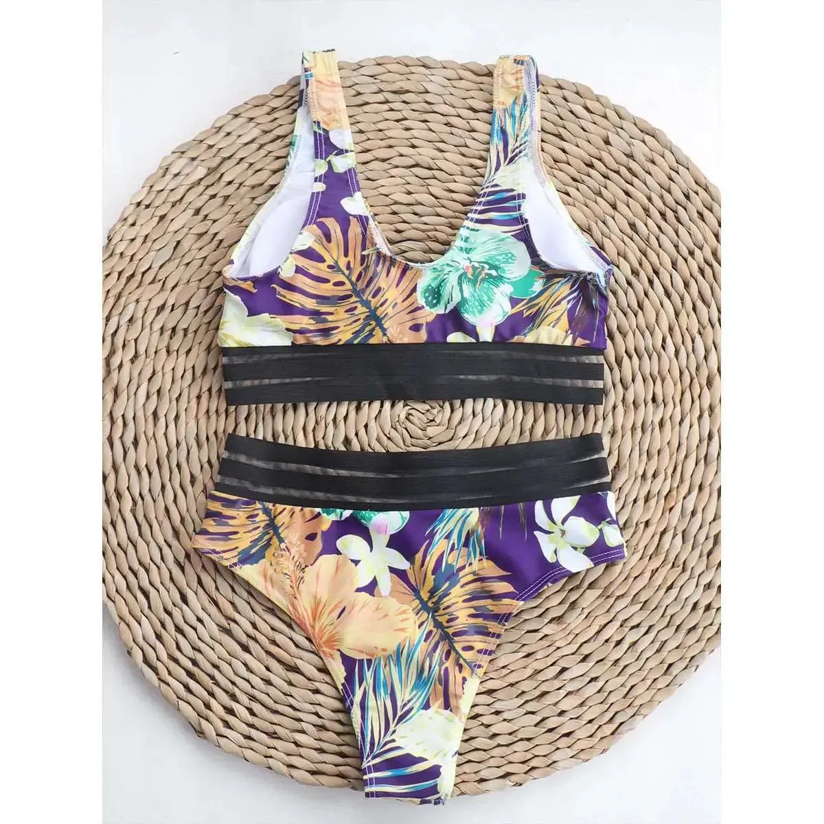 Sexy printed two-piece swimsuit