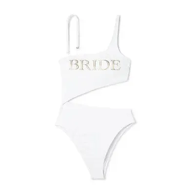 Shade & Shore Women's One Piece Swimsuit Cut Out Cheeky Swimwear, White L