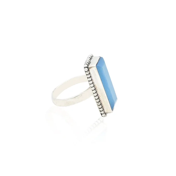 Silver Sky Rectangle Shape Ring