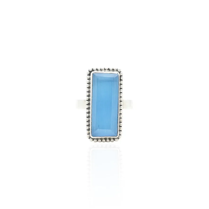 Silver Sky Rectangle Shape Ring