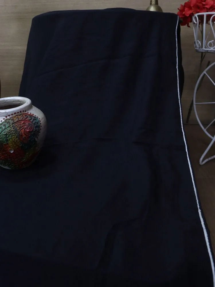 Stunning Black & Red Parsi Gara Saree with Hand Embroidered Bird Design on Pure Crepe Fabric