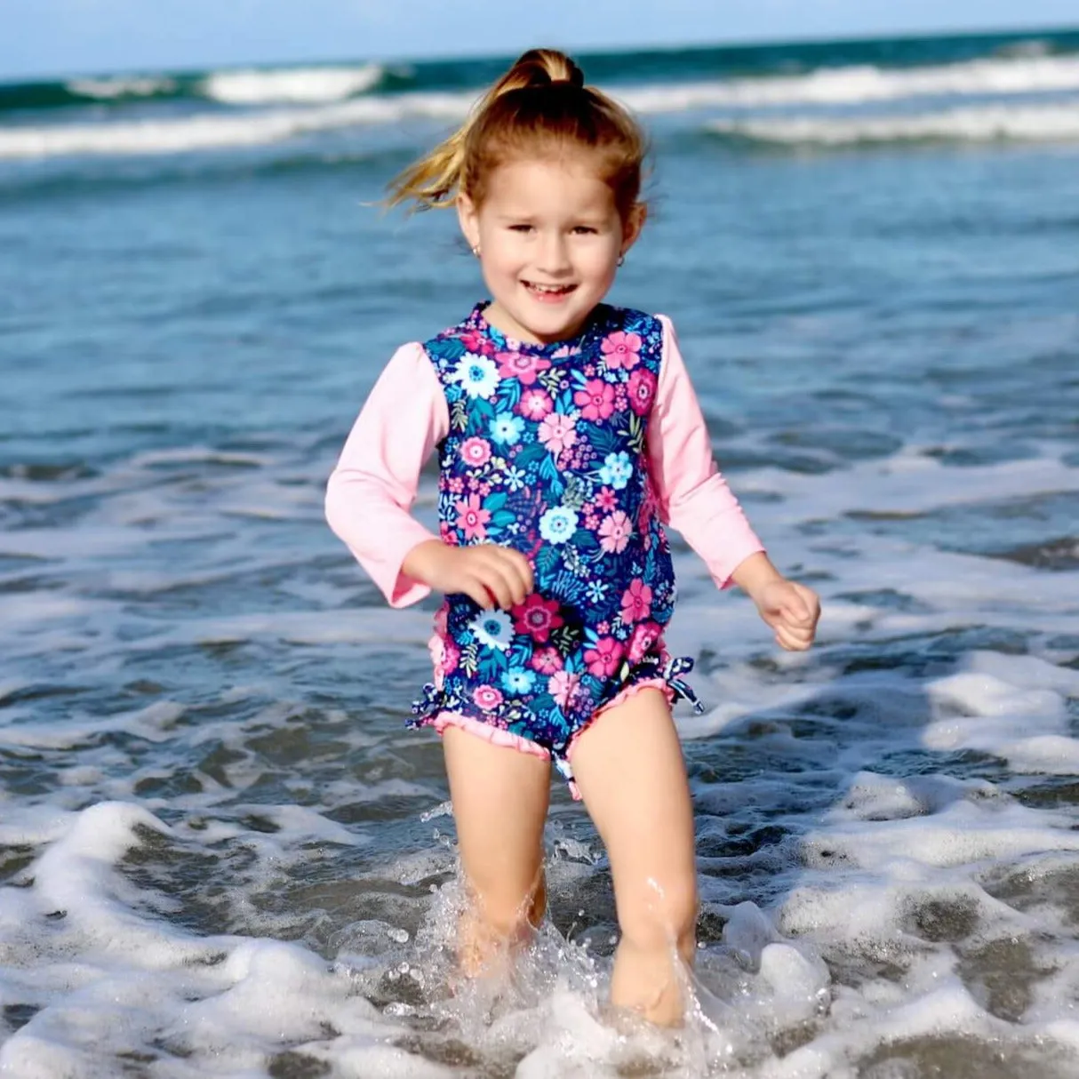 Toddler Nappy change Swimsuit | Floral Fantasy
