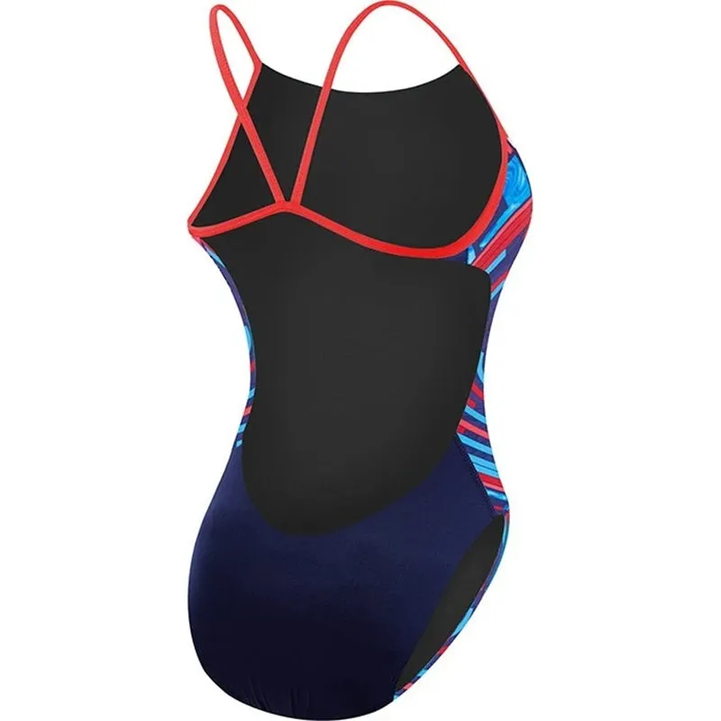 TYR - Anik Cutoutfit Ladies Swimsuit - Red/White/Blue