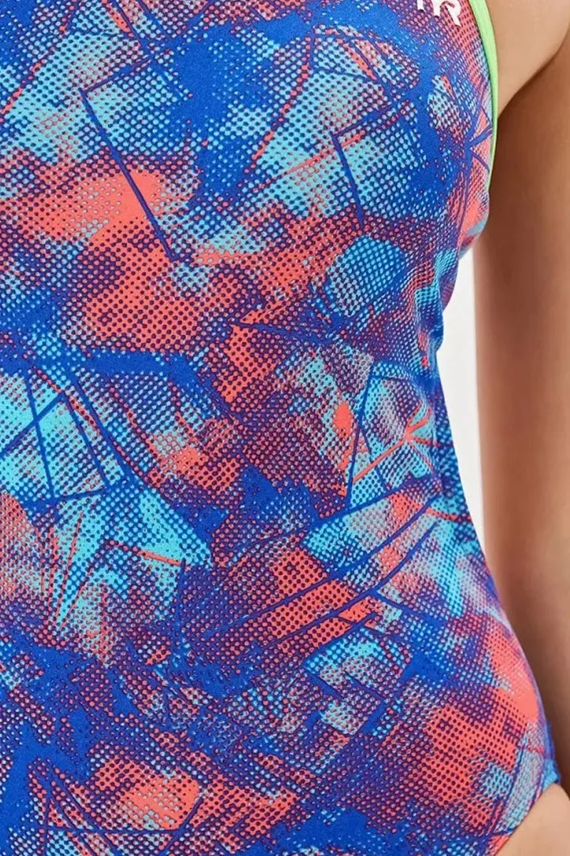 TYR - Canvas Cutoutfit Ladies Swimsuit - Red/Turquoise/Blue