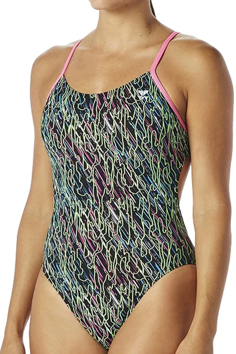 TYR - Electro Cutoutfit Ladies Swimsuit - Black/Multi