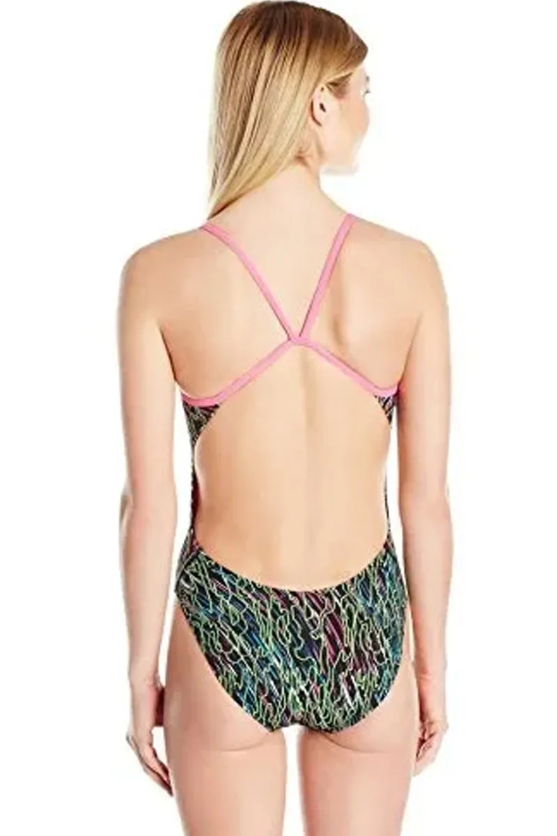 TYR - Electro Cutoutfit Ladies Swimsuit - Black/Multi