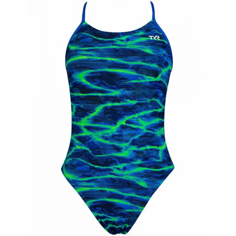 TYR - Lambent Cut Out Fit Ladies Swimsuit - Blue/Green