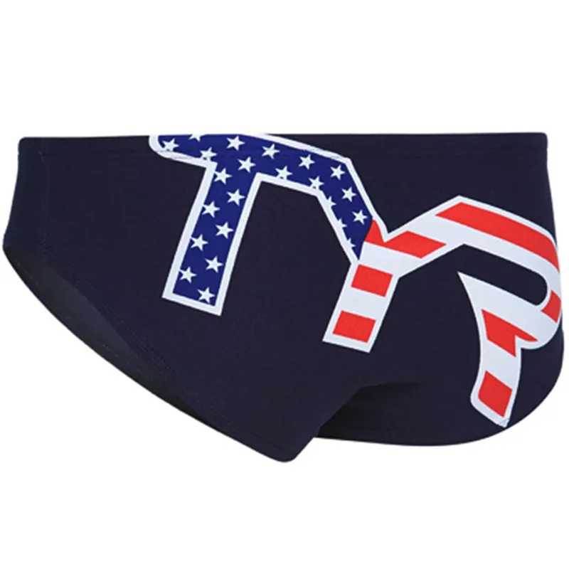 TYR - Men’s Americana Training Racer Swimsuit - Red/White/Blue