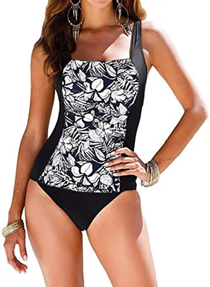 Upopby Belly Control Retro Swimsuit