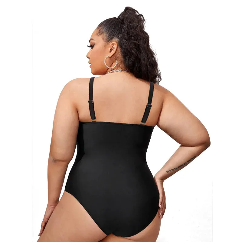 Upopby Multi-type Women's Plus Size Swimsuit Black