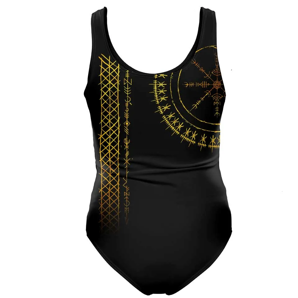 Viking Runes One-Piece Swimsuit