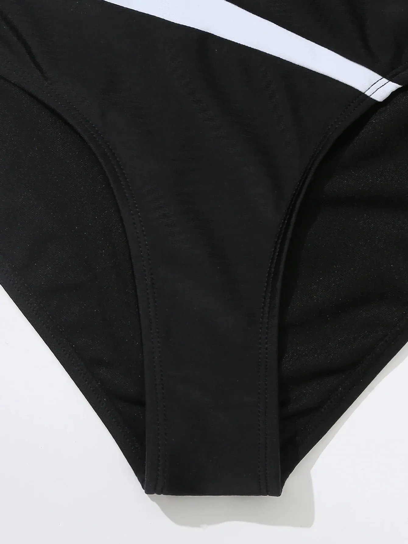 Women's Asymmetric Contrast One-Piece Swimsuit with Wire-Free Support