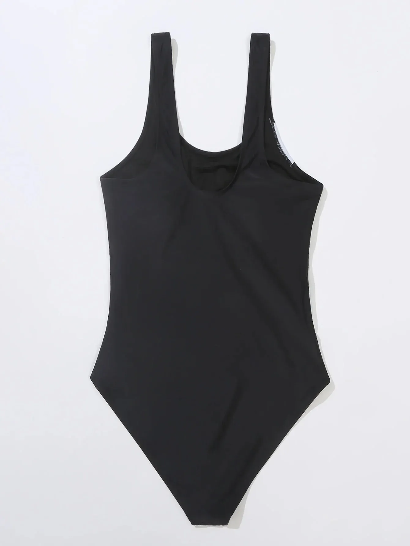 Women's Asymmetric Contrast One-Piece Swimsuit with Wire-Free Support