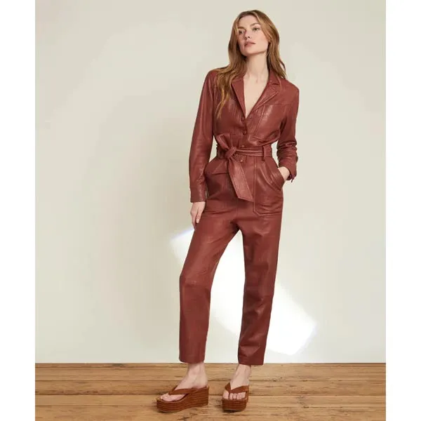Women's One Piece Leather Romper