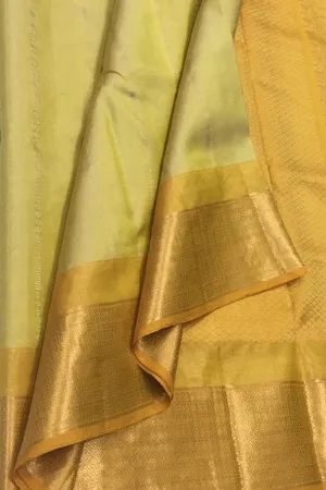 Yellow Handloom Kanjeevaram Pure Silk Saree - Elegant and Luxurious