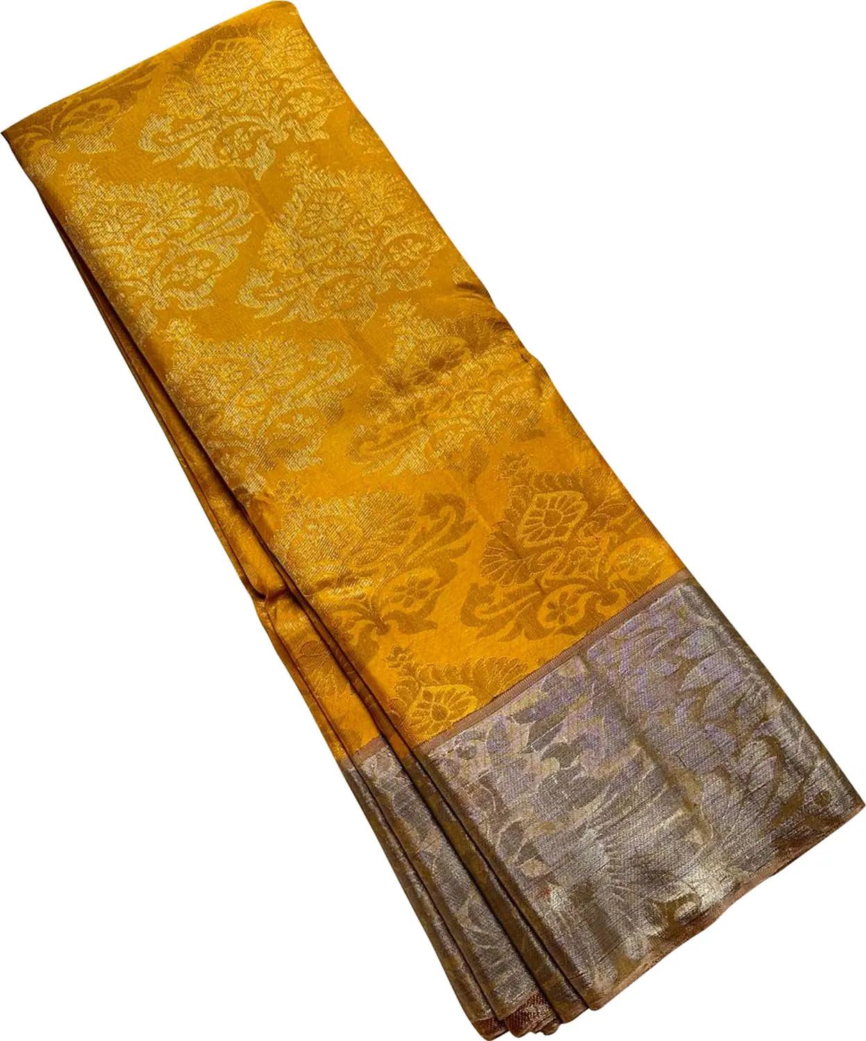 Yellow Handloom Kanjeevaram Silk Saree - Pure Elegance