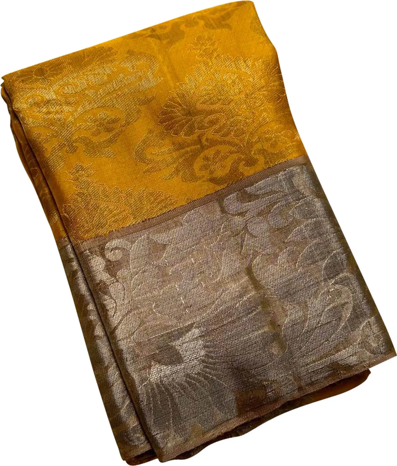 Yellow Handloom Kanjeevaram Silk Saree - Pure Elegance
