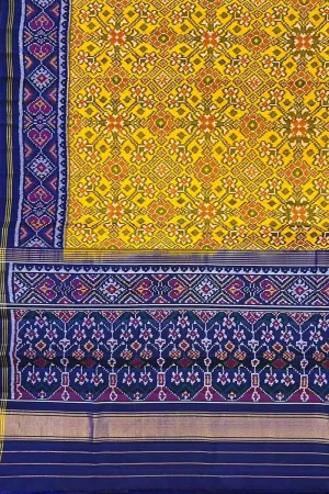 Yellow Handloom Semi Patan Patola Silk Saree